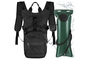 Neloheac 15L Mochila de Hidratación Táctica con 3L Bolsa de Agua, Mochila Ciclismo Hidratacion, Bolsa Agua Mochila Táctica para Bicicleta Montaña Moto Senderismo Deporte