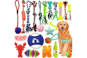 YUTUY 21 pezzi Giocattoli per Cani,Set Giochi Cane,Corda Cane Giochi per Cani,Giocattoli di Corda Cane,Corda da Masticare Resistenti per La Pulizia dei Denti,per Cani Media Giochi Cane Cucciolo Set