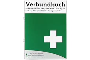 WM-TEAMSPORT Verbandbuch Erste Hilfe - Heraustrennbare Seiten nach DSGVO Verbandsbuch DIN A5 nach § 24 Abs. 6 der Unfallverhütungsvorschrift