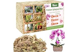 Riare 1kg Sphaigne pour Plante Naturelle Compressé Sphaigne pour Orchidées Mélange pour Pot - pour la Culture de Plantes à la Maison,Fée Jardins (1kg)