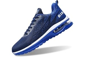 GOOBON Air Shoes for Men Tennis Sports Athletic Workout Gym Running Sneakers - AllBlack - Size 9 UK