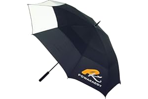 Powakaddy Unisexe 2019 Automatique Clearview Double Auvent Golf Parapluie - Noir, OS