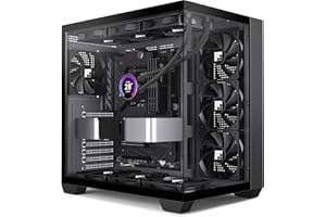 FOIFKIN F300 PC Gehäuse - Vorinstallierte 4 ohne RGB-Lüfter, ATX Mid-Tower Gaming PC Gehäuse, 270° Panoramaglas mit Type-C (Schwarz, F300)