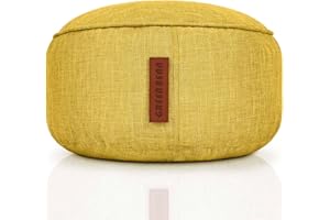 ‎GREEN BEAN Green Bean Sitzsack-Hocker 45x25cm mit EPS-Perlen Füllung - Fußhocker Fußkissen Sitz-Pouf für Sitzsäcke - Bodenkissen für Kinder und Erwachsene - Fußablage Sitzkissen Sitzhocker Gelb