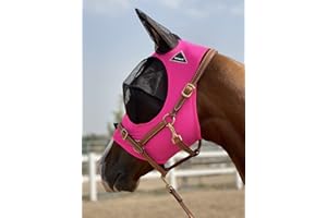 ‎TGW RIDING TGW Riding Super Fit Pferdefliegenmaske Pferde Fliegenmaske Horse Fly Mask (M, Dark Pink)