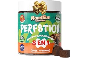 MAURITIUS ISLAND DOGS Complemento Articulaciones Perro Formula Veterinaria con Ingredientes Activos Glucosamina MSM Condroitina Colageno para Huesos Estado de Animo Agilidad y Energia Perros 100% Natural y Hecho en Europa