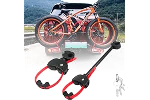 SROCHN Fahrradträger Set mit Ratschenriemen, Rahmenhalter Ø25+30mm für Fahrrad/Ebike,Verstellbare Ratschenriemen-Befestigung, abnehmbar (Schwarz/Rot)