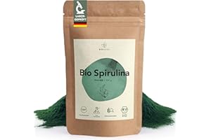 BIONUTRA® Spiruline Bio Poudre 250 g, contrôlée pour les résidus, analysée en laboratoire, produite selon le règlement bio UE, vegan, sans lactose & sans gluten, sans additifs, spiruline bio pure