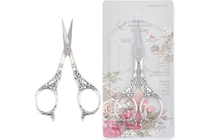 SUNNYCLUE Ciseaux en Acier Inoxydable de 2,(5) cm Argent Couture Broderie Ciseaux Petit Détail de Précision Ciseaux Vintage Ciseaux Sharp Cutter pour Tissu Papier Coupe Artisanat Travail d'art