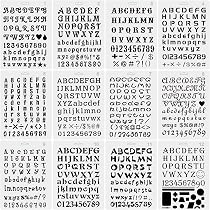 Set 12 Stencil Per Lettere E Numeri – Alfabeto Corsivo E Stampato, Riutilizzabili, Per Pareti, Legno, Tessuto E Scrapbooking
