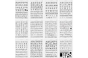 WOFEU 12 pièces Pochoir de lettres, Pochoir Alphabet pour Journal, Pochoir de lettres et de chiffres pour Journal, Carnet de notes, Journal, Décoration d'album