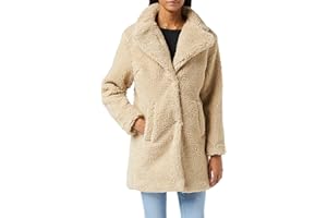 Urban Classics Damen Winter Jacke Ladies Oversized Sherpa Coat Jacket, Mantel mit Haken & Ösen-Verschluss, Größe XS bis 5XL