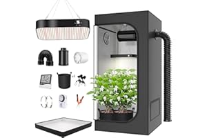 TOPRON Grow Box Kit Completo, 100x100x200cm Growbox, Set Completo di Tende da Coltivazione Idroponica 600D con Lampada LED a Spettro Completo Dimmerabile da 200W