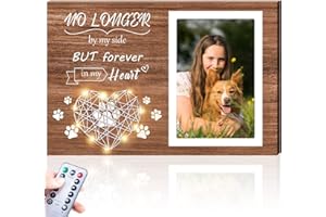 Vetbuosa Dog Photo Frame, Pet Memorial Gifts Sympathy Gifts for Loss of Dog 4x6 Picture Frame with LED String Light Dog Passed Away Gift Dog Remembrance Gifts Bereavement Gifts for Loss of Cat & Dog
