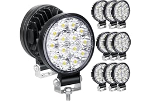 ‎RIGIDON RIGIDON 10 Pcs Auto rund scheinwerfer, 3.2 Zoll mini 42W Spot Strahler offroad beleuchtung für SUV ATV Traktor LKW 4x4, 6000K Weiß led nebelscheinwerfer, arbeitsscheinwerfer, arbeitslicht