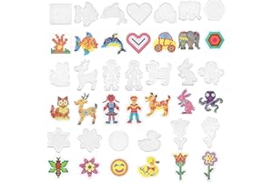 CARREUTY 20 sztuk koralików do prasowania, szablony koralików do prasowania 5 mm, 20 przezroczystych koralików do prasowania, płytki do prasowania, szablony do majsterkowania, dla dzieci, na prezent, dla