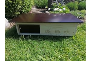 Woid Herz Casa para tortuga de madera maciza de 20 mm, barnizada en 2 ocasiones (SH5), resistente a la intemperie, con suelo y puerta, incluye ventilación ajustable, recinto para tortugas