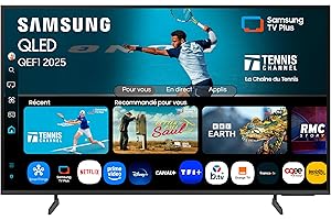 Samsung TV AI 50 Pouces QLED 50QEF1 4K Smart TV, Quantum Dots, Q4 AI Processor, WiFi, Airplay, HDR, Q-Symphony, OTS Lite, Knox Security, Gaming Hub, Bixby, Application opérateurs intégrées