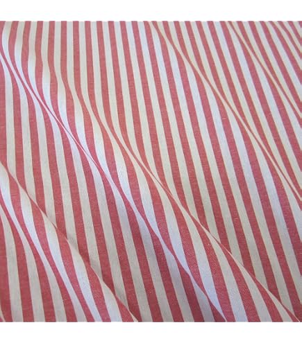 Bauernstreifen-Stoff Meterware Rot-weiß – Gestreifter Baumwollstoff Für Gardinen, Kleidung & Deko (ca. 150 Cm Breit)