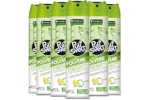 PULISVELT | Detergente Acchiappapolvere, Azione Antistatica a Lunga Durata, Cattura Polvere, Fragranza Limone, 300 ml x6