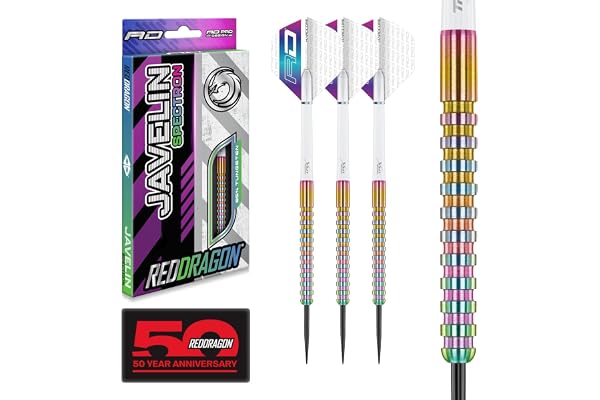 RED DRAGON Javelin Series Premium Tungstène Jeu de fléchettes Steeltip avec ailettes et tiges