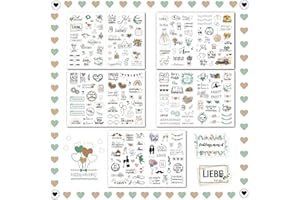 IOPYKKOA Sticker Hochzeit Gästebuch (213 Motive) - Vintage Hochzeit Aufkleber für Gästebuch oder Fotoalbum mit viel Liebe - Love Stickers für Scrapbook oder Bullet Journal
