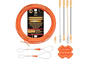 TC TALACANO Guía Pasacables Profesional de 4,5 mm Poliester trenzado TALACANO | Enhebrador de Alambre para Electricista | Pasacables para Pared y Cableado Eléctrico | Extremos Intercambiables (20 Metros)