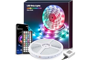 Macchiatto LED streifen 15m,Bluetooth RGB LED Strip mit Fernbedienung und APP,Musik Sync, Timer-Einstellung,Farbwechsel, Led Band Selbstklebend für Schlafzimmer TV Zuhause Schrankdek Partei deko