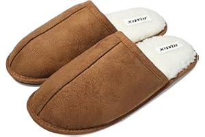 JOMIX Zimowe futrzane kapcie męskie, wygodne i ciepłe do użytku domowego