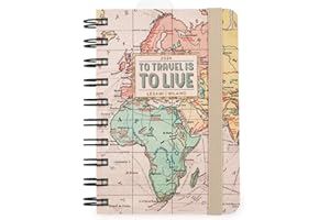 Legami - Agenda Giornaliera Spiralata Small, 12 Mesi, da Gennaio 2024 a Dicembre 2024, Planner pieghevole 2024/2025, Chiusura con Elastico, Taschina finale, Rubrica, 8,5x13 cm, Tema Travel