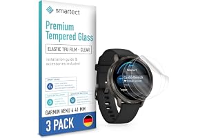 smartect TPU Skärmskydd 3 Stycken för Garmin Venu 4 41 mm | Screen Protector Anti-Repor, Skyddsfilm Ultra-transparent, Bubbel