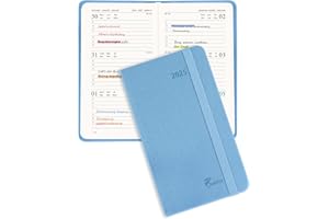 Jokisa Agenda de Poche 2025 Semainier, Agenda Vertical Scolaire 1 Semaine 2 pages, Planificateur Hebdomadaire avec Couverture Rigide en PU Cuir, À propos de l'A6(16,5 x 9,5 cm)