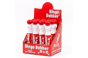 evelay Bingo dabbers paket med 12 – stora bingomarkörer med icke-droppande filtspets – flerfärgade biljettdobbers med långvarigt bläck för bingospel