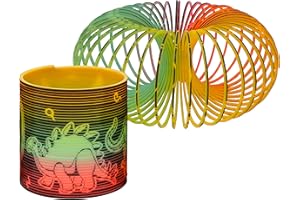 SRV HUB Jouet à ressort magique dinosaure pour enfants, en plastique multicolore, à ressort, pour sac de fête pour enfants, taille 6,5 cm (jaune)