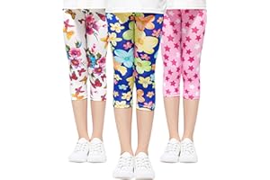 Adorel Dziewczęce Skrócone Legginsy 3/4 Capri Opakowanie 3