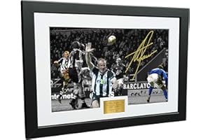 Kitbags & Lockers Marco de fotos firmado con autógrafo de Alan Shearer Newcastle United Everton Volly Goal, regalo de fútbol