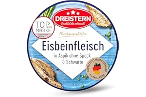‎DREISTERN DREISTERN Eisbeinfleisch in feinem Aspik 200g I Ohne Speck & Schwarte I Herzhafte Spezialität in recyclebarer Konservendose I Lange Haltbarkeit dank natürlicher Konservierung I Hausmacher Qualität