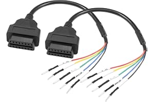 YACSEJAO OBD2 16 Pin Female Connector 1FT OBD2 to 5Pin Jumper Tester Cable Universal Pigtail DIY Mobley Adapter for Motorcycle Car Truck