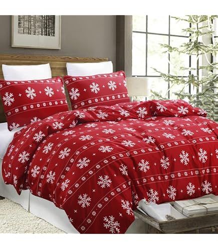 Noel Set Biancheria Da Letto Singolo Natale - Copripiumino 135x200 E Federa 50x75, Grigio