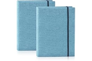 MOLEDINO 2 Pack Mini Album Photo 10x15 cm en Couverture Lin avec 100 Pochette, Petit Traditionnel Livre Photo Portable Compact Memory Book pour Bebe Enfant Mariage Voyage Anniversaire (Bleu)