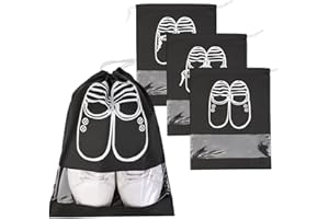 OOTSR 4PCS Travel Shoe Bags, 36 x 26.5 Cm Drawstring Storage Pouch Bag, Water Resistant Shoe Bags for Gym, Luggage, Pool, Gym, Golf, Bowling, Laundry (36 * 26.5cm)