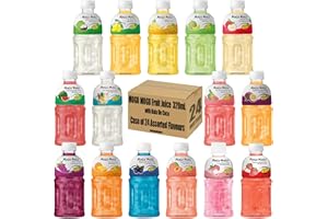 MOGU MOGU Zumo de frutas surtido con Nata de Coco 320 ml (24 botellas) HALAL | Sabores mixtos seleccionados por WaNaHong