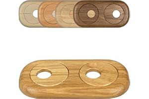 FUX 1 Pcs. Rosace radiateur double, 15mm-22mm, différentes couleurs, distance variable entre tuyaux, cache tuyau, cache pour tubes, rosace, plomberie chauffage, parquet (19mm, chêne)