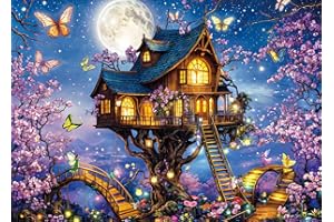 BESDRETOR Puzzles 1000 Pieces for Adults jigsaw puzzles for adults-Colorful Tree House-1000 Piece Puzzle Classic Educational Games Beautiful Decoration Puzzle