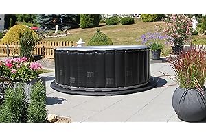 PREMIUM PRØ DES!GN Energy-Saving Whirlpool Underlay, Thermal Insulation, Floor Protection Mat for Inflatable Hot Tubs 184 cm - 230 cm (Diameter 204 cm, Carbon Black)