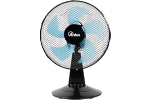 Ardes - AR5ST30N Ventilatore da Tavolo STEELO 30N 5 Pale - Ventilatore da tavolo 30 cm Oscillante con Inclinazione Regolabile - Ventilatore 3 Velocità Silenzioso