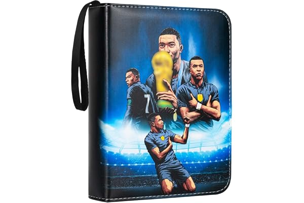 Classeur Porte Carte à Collectionner Capacité de 50 Pages 400 Cartes, Livre Rangement Pochette Jeu Range Livre Album Imperméable avec Fermeture éclair, King Kong noir