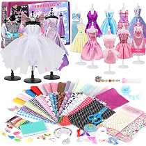 Kit De Diseño De Moda Con 4 Maniquíes Y 500+ Piezas - Crea Más De 70 Atuendos Sin Coser, Ideal Para Niñas De 6 A 12 Años