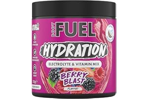 APPLIED NUTRITION BodyFuel Hydration Electrolyte & Vitamin Powder - Natural Energy & Reduces Tiredness & Optimise Hydration (210g - 30 Servings)(Berry Blast)