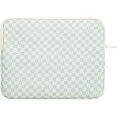 Ocean Home Textile Su İtici Leke Tutmaz Mint Dama Desen Tablet Taşıma &Ccedil;antası/Kılıfı 27 x 21 x 2 cm